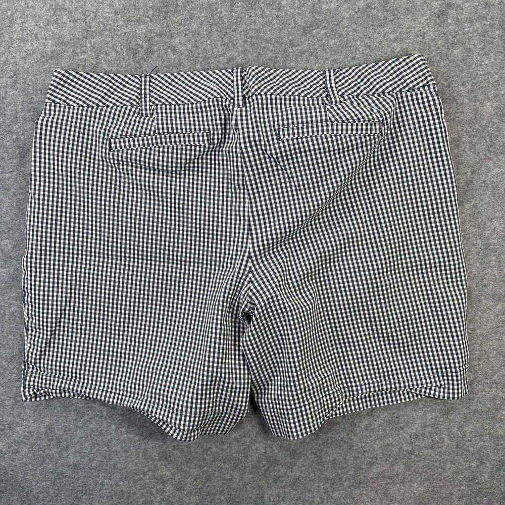 Lands' End Shorts Womens 16 Navy White Gingham Fit 2 Chino Stretch Casual - Picture 8 of 8